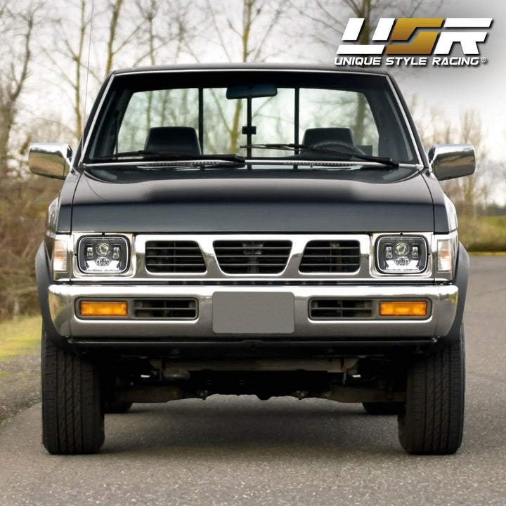 Bronco Style Black Housing LED Projector X - Style 7x6 Sealed Beam Headlights