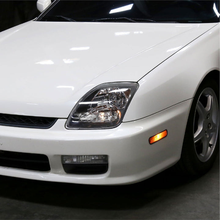 1997 - 2001 Honda Prelude JDM Style Black Housing Clear Lens Headlights