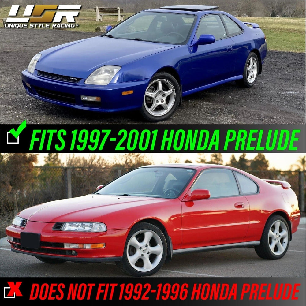 1997 - 2001 Honda Prelude JDM Style Black Housing Clear Lens Headlights