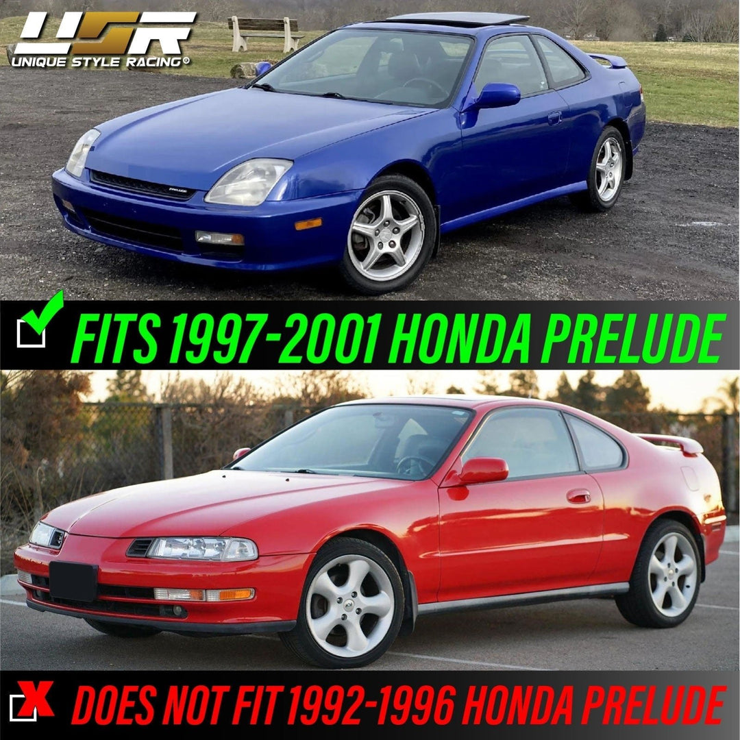 1997 - 2001 Honda Prelude JDM Style Black Housing Clear Lens Headlights
