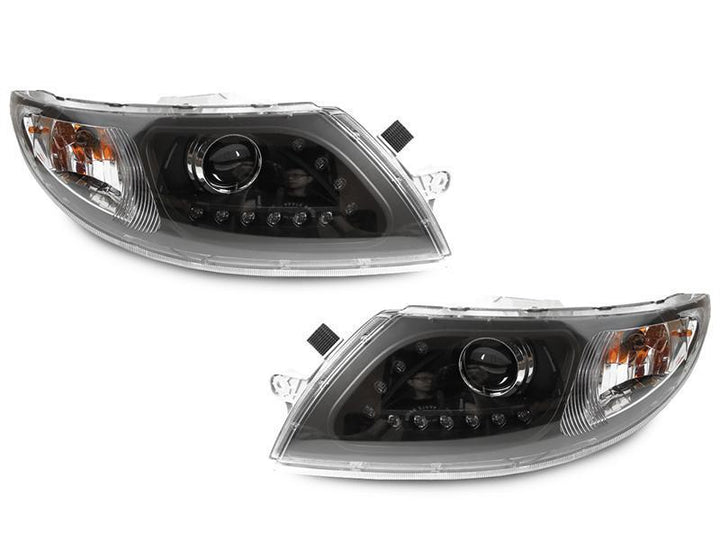 2002 - 2019 International Truck / 2002 - 2019 International Durastar / Transtar White LED Strip Chrome or Black Projector Headlights