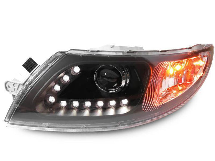2002 - 2019 International Truck / 2002 - 2019 International Durastar / Transtar White LED Strip Chrome or Black Projector Headlights