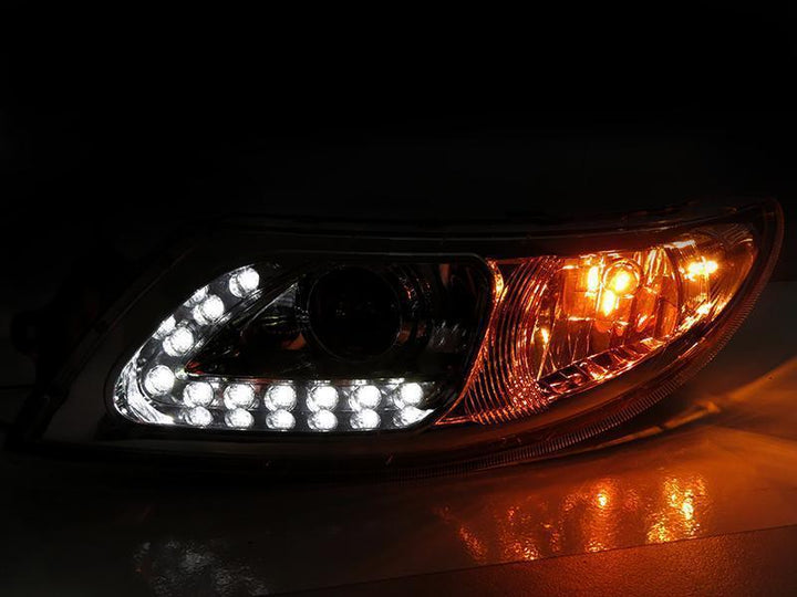 2002 - 2019 International Truck / 2002 - 2019 International Durastar / Transtar White LED Strip Chrome or Black Projector Headlights