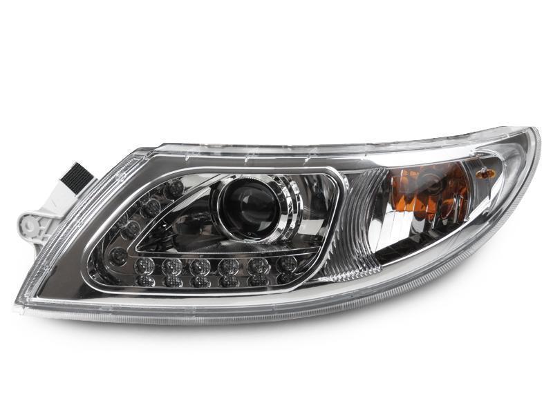 2002 - 2019 International Truck / 2002 - 2019 International Durastar / Transtar White LED Strip Chrome or Black Projector Headlights