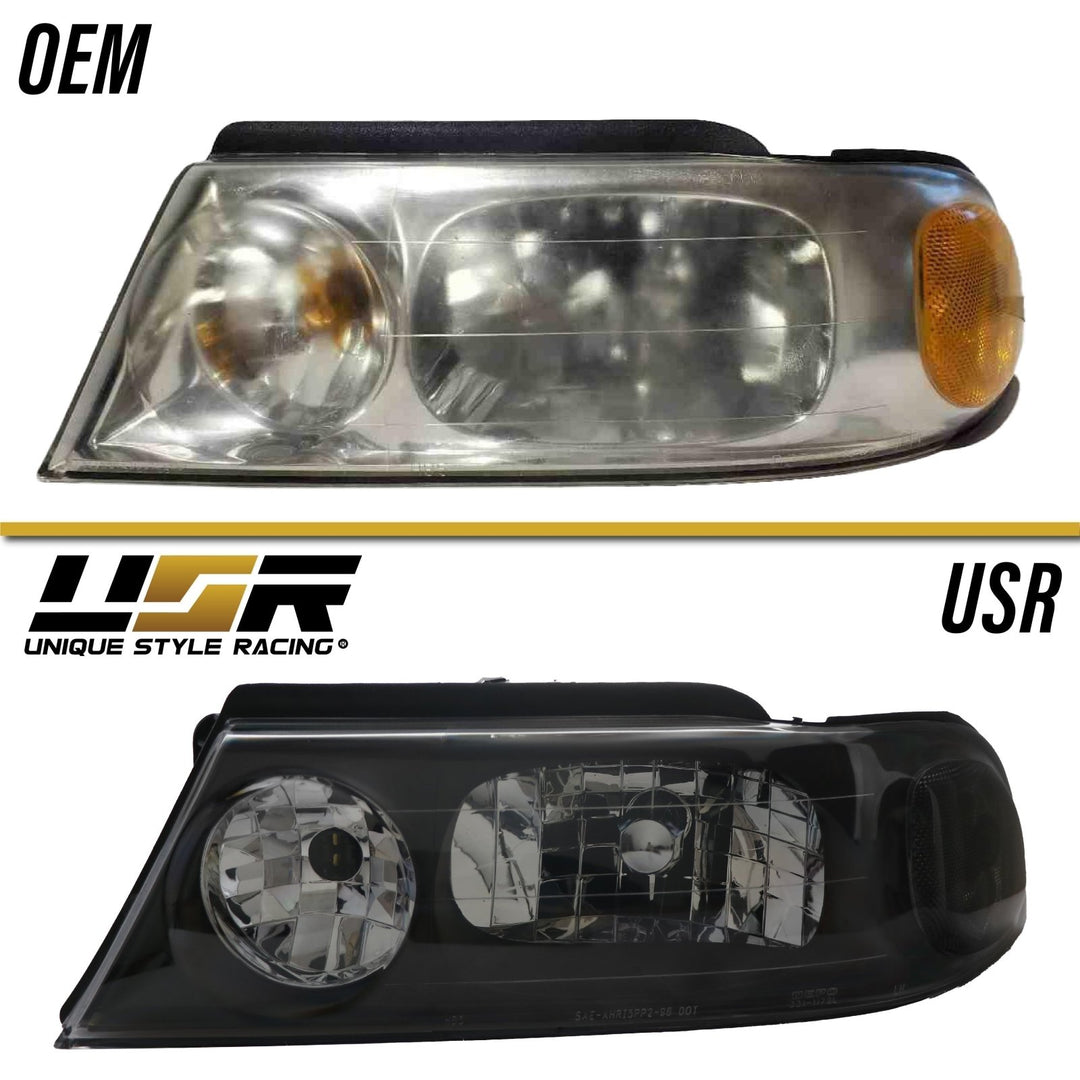 1998 - 2002 Lincoln Navigator Black Housing Clear Headlights