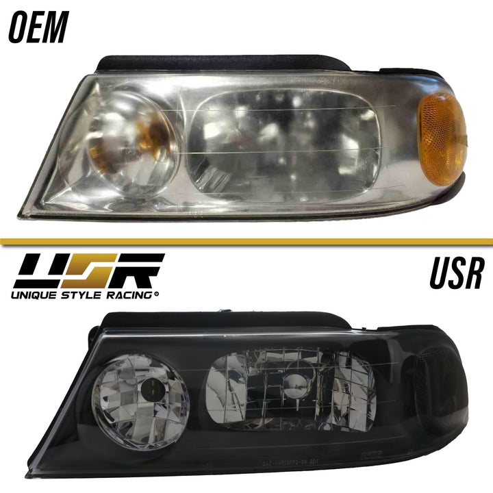 1998 - 2002 Lincoln Navigator Black Housing Clear Headlights