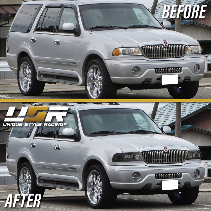 1998 - 2002 Lincoln Navigator Black Housing Clear Headlights