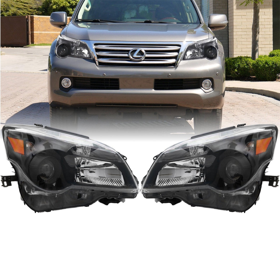 2010 - 2013 Lexus GX460 Stock Halogen Model Gloss Black Upgrade Headlights