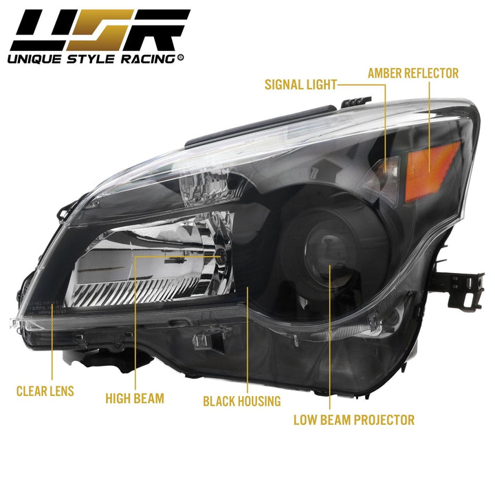 2010 - 2013 Lexus GX460 Stock Halogen Model Gloss Black Upgrade Headlights