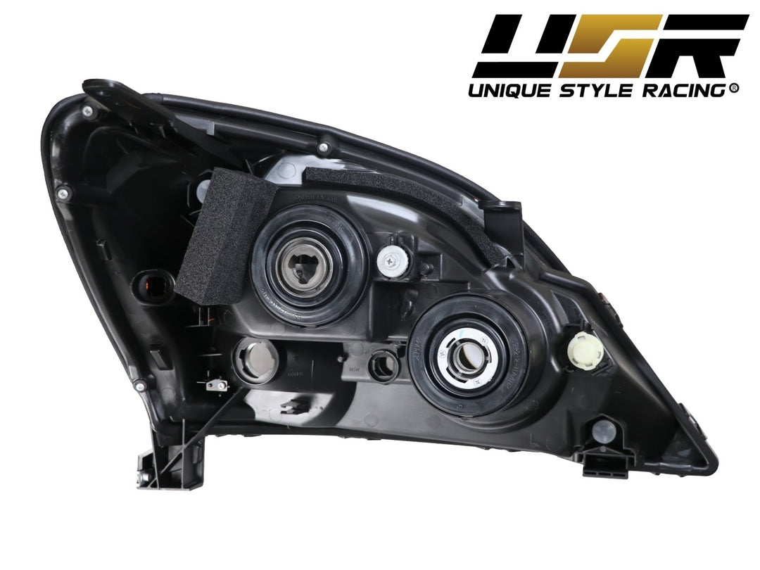 2003 - 2009 Lexus GX470 Gloss Black Housing Clear Lens Headlight + Matte Black Housing Light Smoke Lens LED Tail Lights