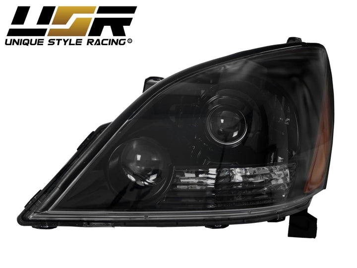 2003 - 2009 Lexus GX470 Gloss Black Housing Clear Lens Headlight + Matte Black Housing Light Smoke Lens LED Tail Lights