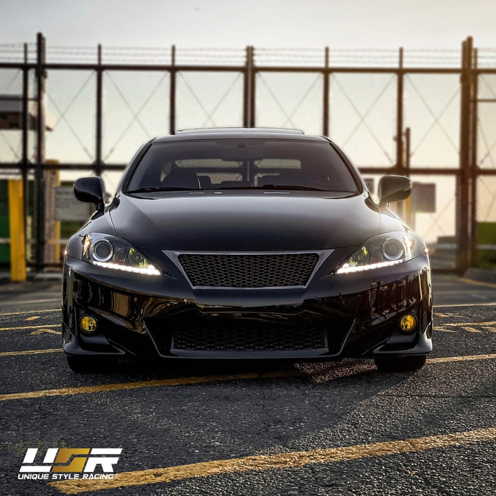 2006 2007 2008 2009 2010 2011 2012 2013 Lexus IS250 IS 250 IS350 350 ISF F USR Edition Daytime Visible DRL Day time running light LED Check Mark Black Projector Headlight