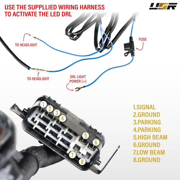 2006 2007 2008 2009 2010 2011 2012 2013 Lexus IS250 IS 250 IS350 350 ISF F USR Edition Daytime Visible DRL Day time running light LED Check Mark Black Projector Headlight