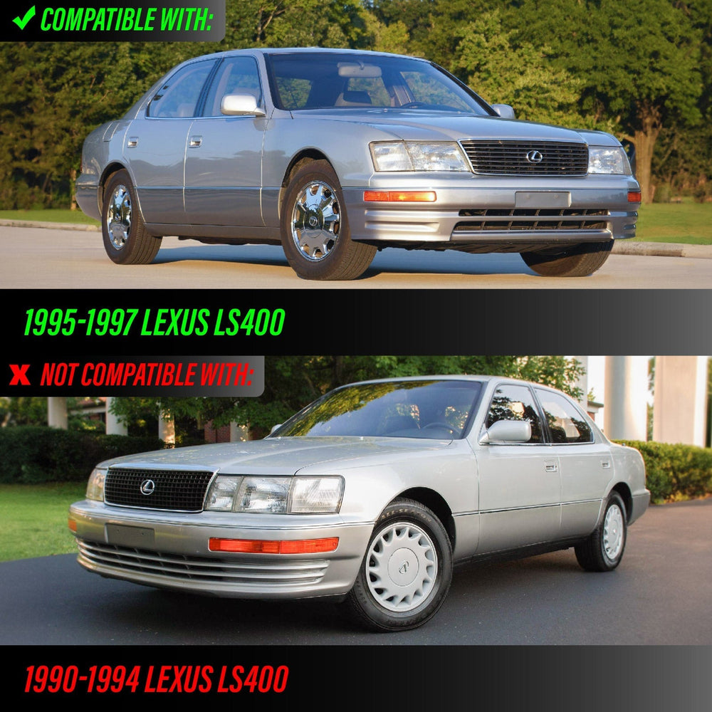1995 - 1997 Lexus LS400 JDM Style Glass Clear Lens Headlights + Matching Corner Lights