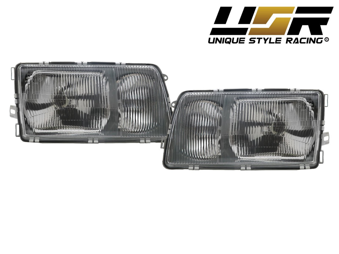 1981 - 1991 Mercedes S Class W126 EURO GLASS Lens Headlight with Optional Corner Light