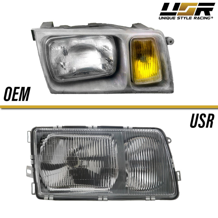 1981 - 1991 Mercedes S Class W126 EURO GLASS Lens Headlight with Optional Corner Light