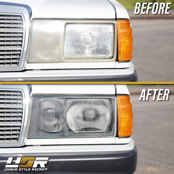 1984 - 1993 Mercedes Benz W201 190D / 190E EURO GLASS Lens Headlight with Fog Light with Optional Corner Light