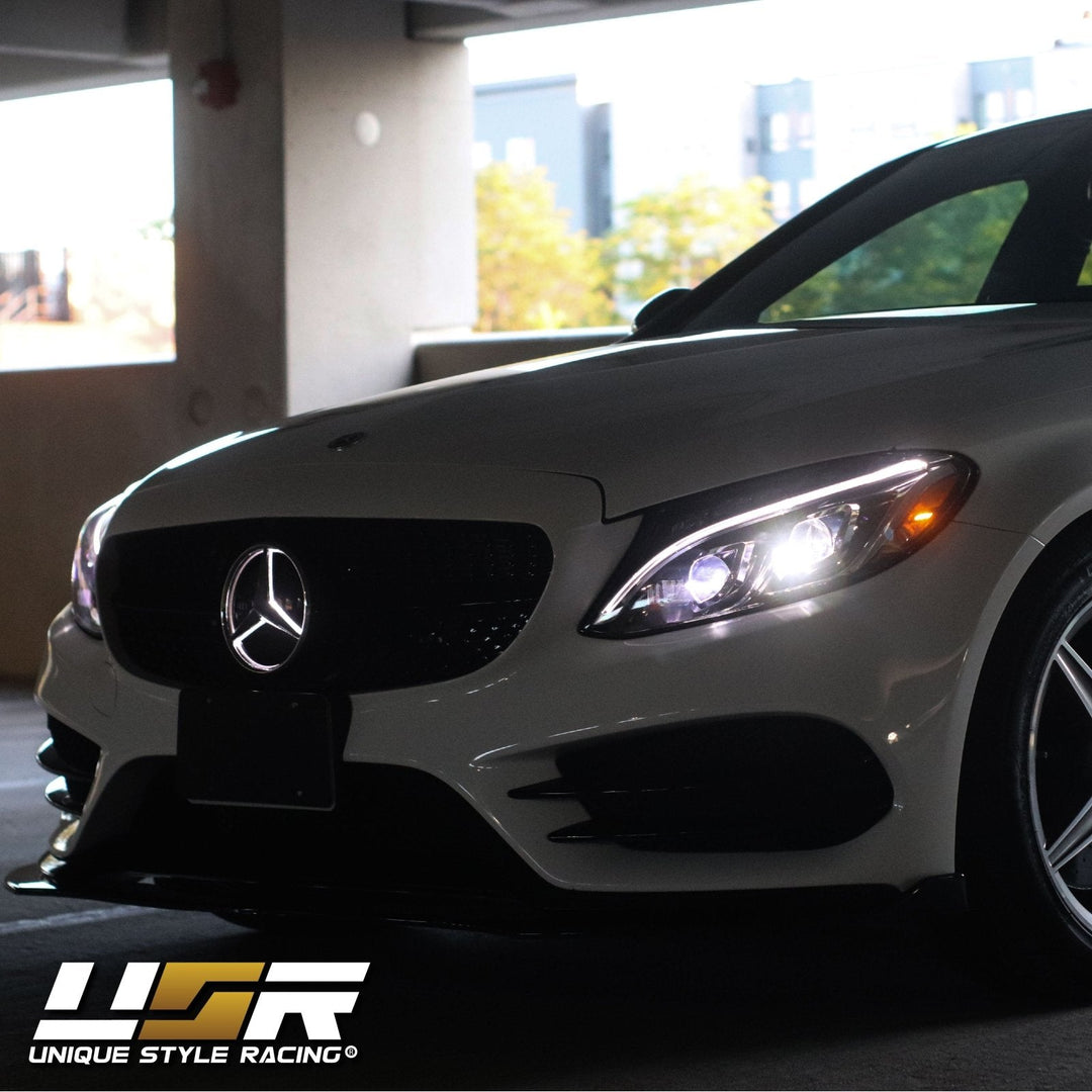 2015 - 2018 Mercedes Benz W205 C Class 4D Sedan OEM AMG C63 Style Full LED Headlight For Stock Halogen Models