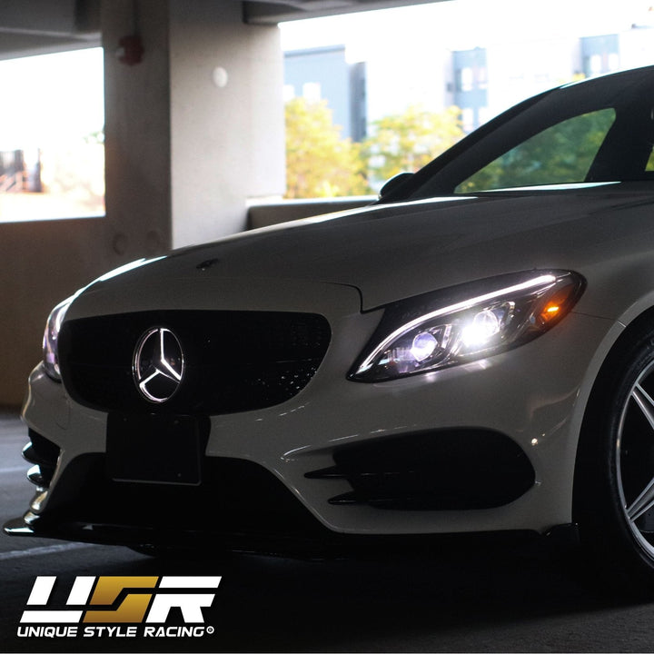 2015 - 2018 Mercedes Benz W205 C Class 4D Sedan OEM AMG C63 Style Full LED Headlight For Stock Halogen Models