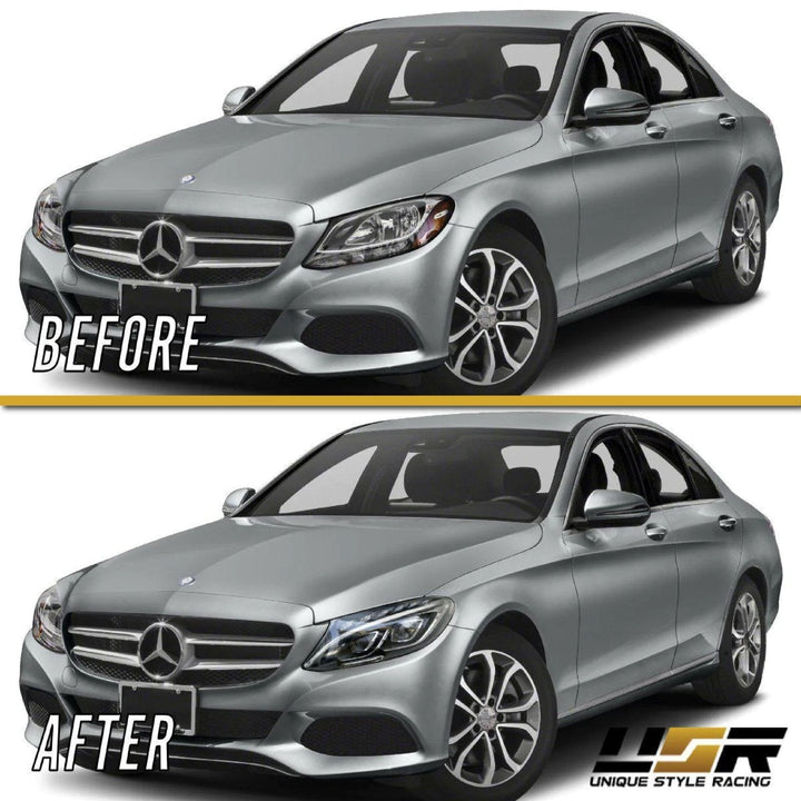 2015 - 2018 Mercedes Benz W205 C Class 4D Sedan OEM AMG C63 Style Full LED Headlight For Stock Halogen Models