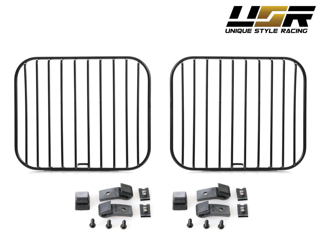 2002 - 2006 Mercedes Benz G Class Wagon W463 Facelift Style Glass Lens Chrome Housing Projector Headlight + Safari Style Stone Guard Grills
