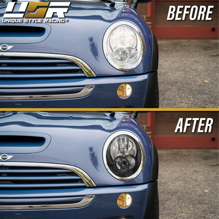 2005 - 2008 Mini Cooper Cooper S R50 R52 R53 Euro Style Black Housing Headlights DOT/SAE