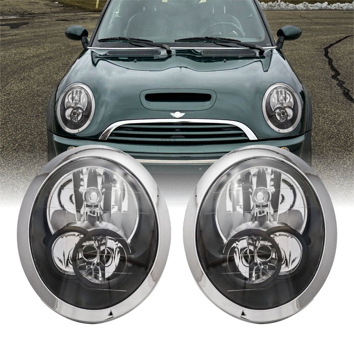 2005 - 2008 Mini Cooper Cooper S R50 R52 R53 Euro Style Black Housing Headlights DOT/SAE