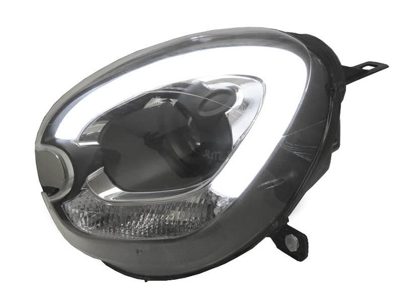 2011 - 2016 Mini Cooper Countryman R60 / Paceman R61 White LED DRL Half Ring Style Projector Black Headlights