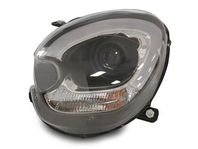 2011 - 2016 Mini Cooper Countryman R60 / Paceman R61 White LED DRL Half Ring Style Projector Black Headlights