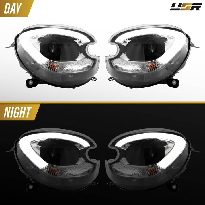2011-2016 Countryman R60 Xenon Models LED DRL Half Ring D1S Projector Headlights