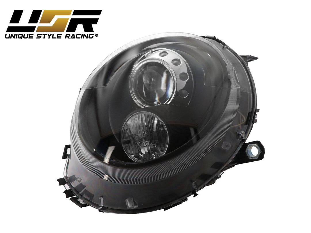 2007 - 2013 Mini R56 R55 R57 Euro ECode Black Housing Projector Headlight for Halogen Models