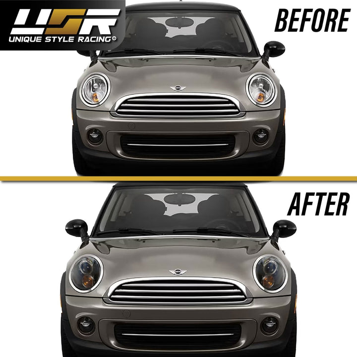 2007 - 2013 Mini R56 R55 R57 Euro ECode Black Housing Projector Headlight for Halogen Models