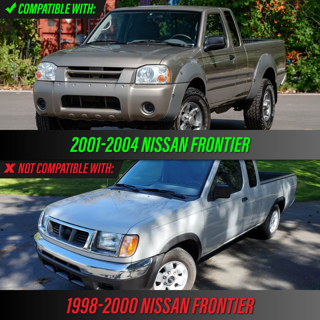 2001 - 2004 Nissan Frontier Black Housing Clear Lens with Clear Reflector Headlights