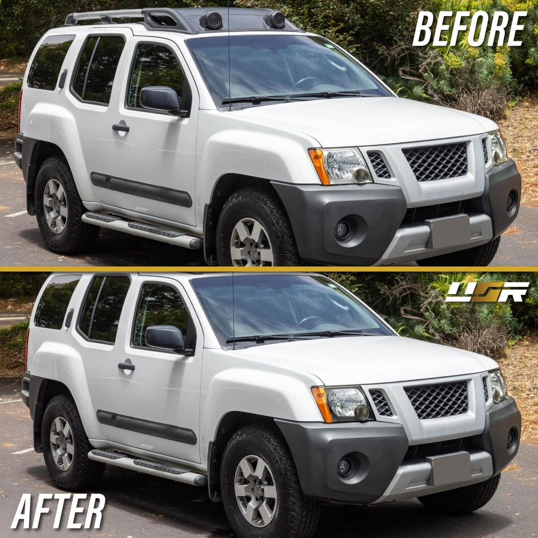 2005 - 2015 Nissan Frontier Black Housing Clear Lens AM Replacement Headlights