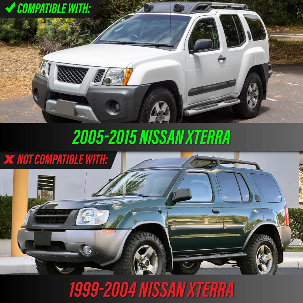 2005 - 2015 Nissan Frontier Black Housing Clear Lens AM Replacement Headlights