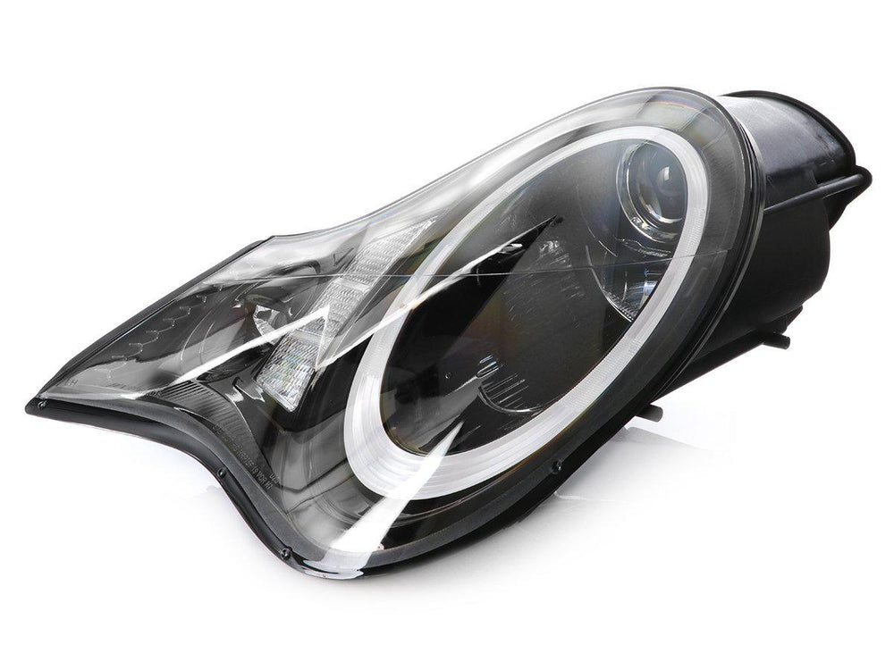 2002 - 2004 Porsche 911 Carrera Turbo 996 Chassis USR 991 Style LED Ring Black Housing Project Headlight For Stock Xenon D2S HID Model