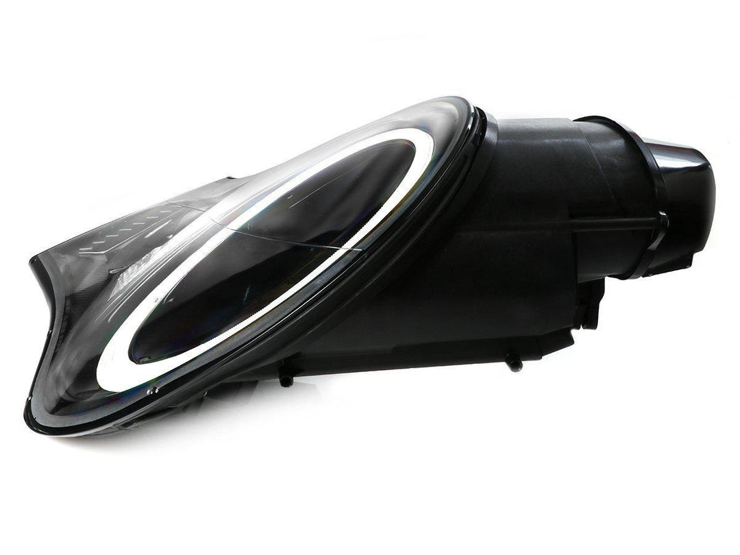 2002 - 2004 Porsche 911 Carrera Turbo 996 Chassis USR 991 Style LED Ring Black Housing Project Headlight For Stock Xenon D2S HID Model