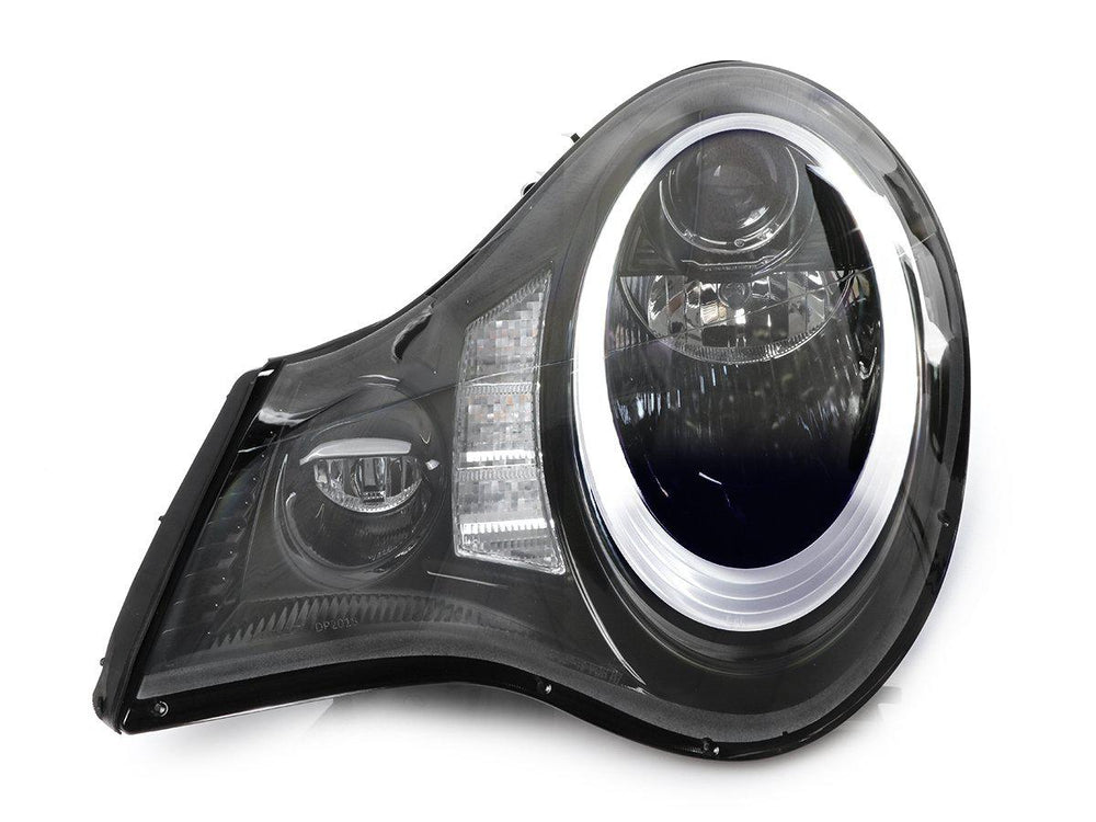 2002 - 2004 Porsche 911 Carrera Turbo 996 Chassis USR 991 Style LED Ring Black Housing Project Headlight For Stock Halogen Model