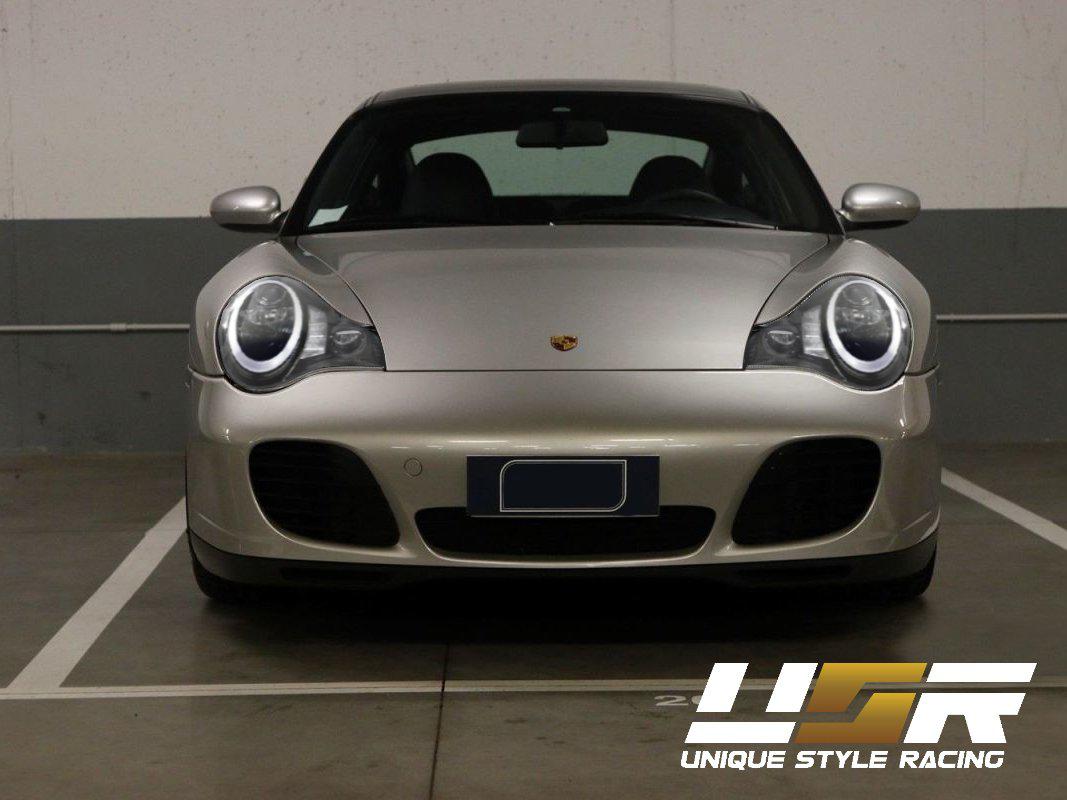 2002 - 2004 Porsche 911 Carrera Turbo 996 Chassis USR 991 Style LED Ring Black Housing Project Headlight For Stock Halogen Model