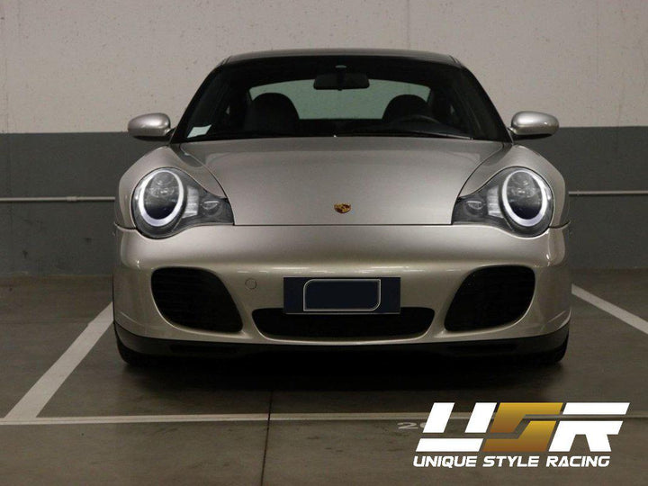 2002 - 2004 Porsche 911 Carrera Turbo 996 Chassis USR 991 Style LED Ring Black Housing Project Headlight For Stock Halogen Model