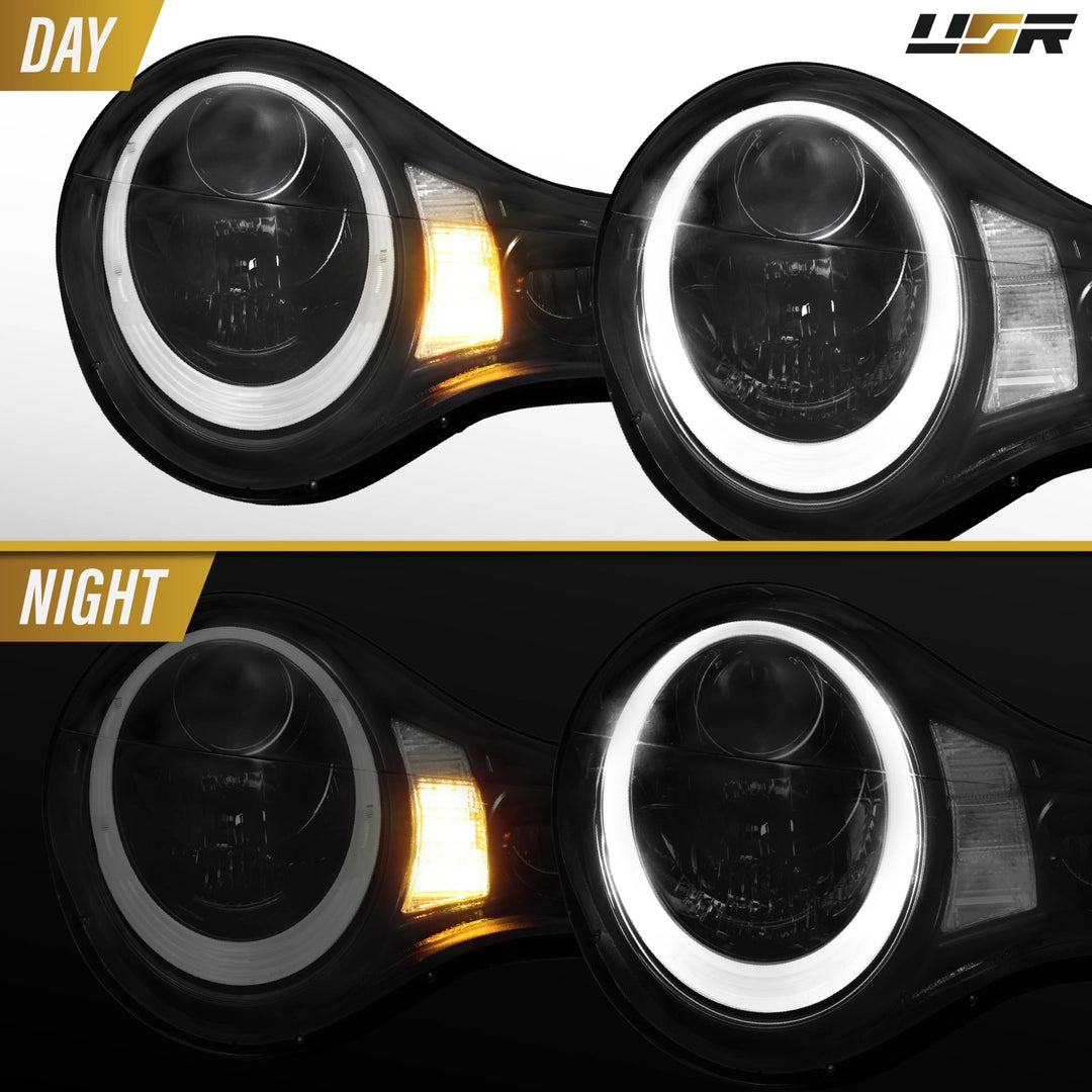 2002 - 2004 Porsche 911 Carrera Turbo 996.2 Chassis 991 Style LED Ring Black Housing Project Headlight