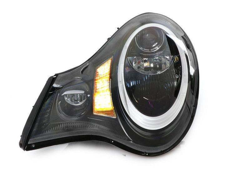 2002 - 2004 Porsche 911 Carrera Turbo 996 Chassis USR 991 Style LED Ring Black Housing Project Headlight For Stock Halogen Model