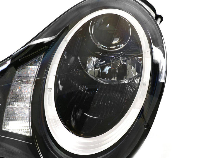 2002 - 2004 Porsche 911 Carrera Turbo 996 Chassis USR 991 Style LED Ring Black Housing Project Headlight For Stock Halogen Model