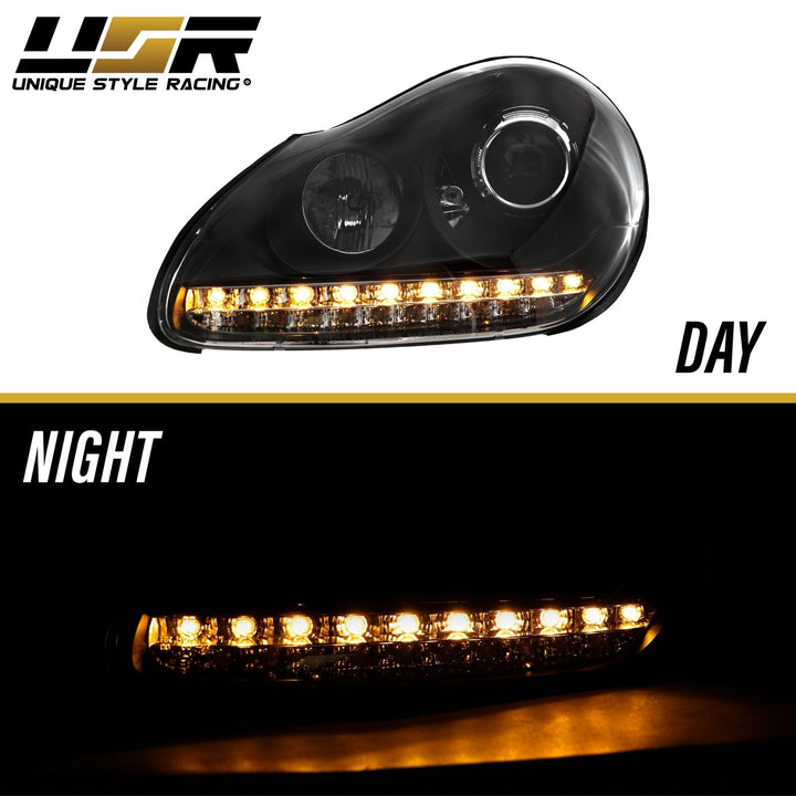 2003 - 2006 Porsche Cayenne 955 9PA Black Projector Headlights For Factory Xenon Models