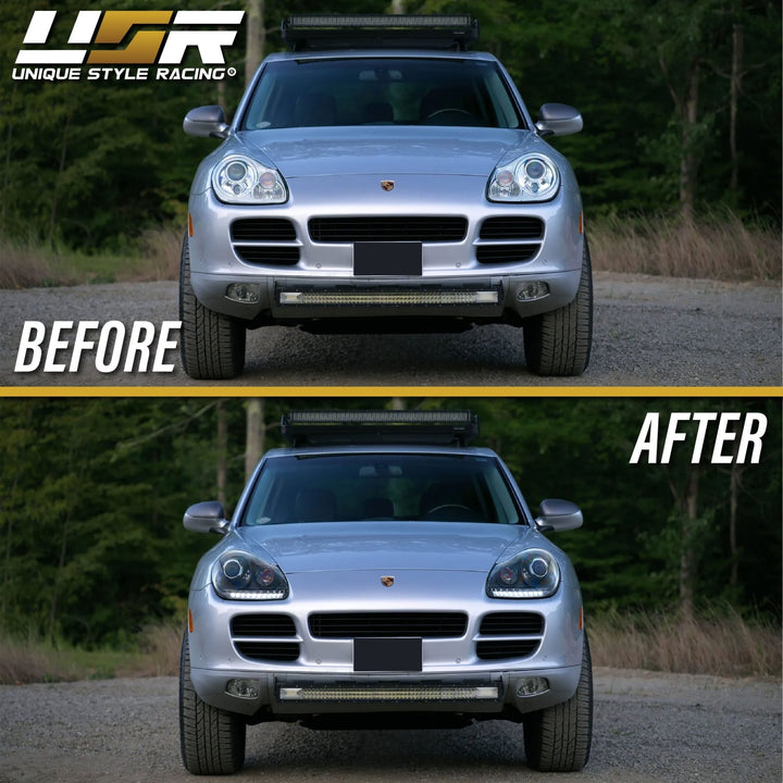 2003 - 2006 Porsche Cayenne 955 9PA Black Projector Headlights For Factory Xenon Models