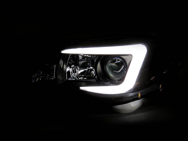 2008 - 2011 Subaru Impreza / 0814 WRX White "C" LED Light Bar Projector Headlight w/ Clear Corner Reflector (USR Special Edition) For Halogen Models