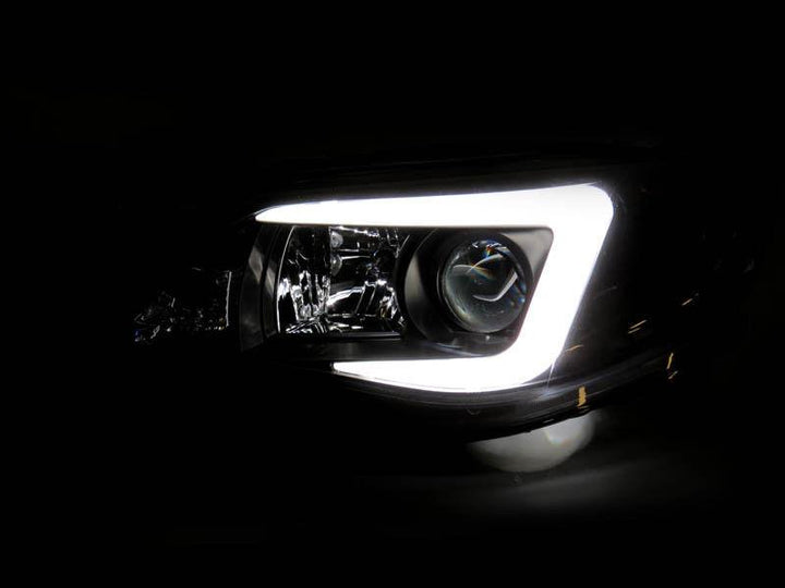 2008 - 2011 Subaru Impreza / 0814 WRX White "C" LED Light Bar Projector Headlight w/ Clear Corner Reflector (USR Special Edition) For Halogen Models