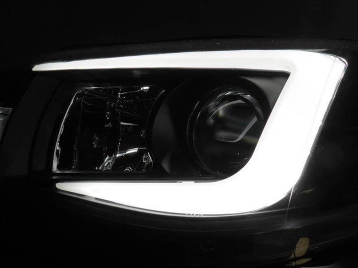 2008 - 2011 Subaru Impreza / 0814 WRX White "C" LED Light Bar Projector Headlight w/ Clear Corner Reflector (USR Special Edition) For Halogen Models