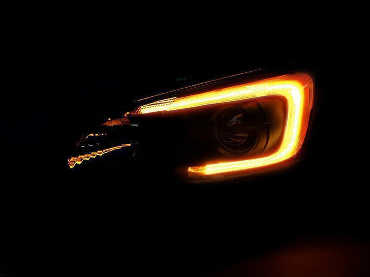 2015 - 2020 Subaru WRX USR Edition SWITCHBACK 500 Lumen "C" WHITE/AMBER LED Black Housing Projector Headlight For Factory Halogen Models