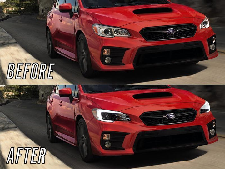 2015 - 2020 Subaru WRX USR Edition SWITCHBACK 500 Lumen "C" WHITE/AMBER LED Black Housing Projector Headlight For Factory Halogen Models